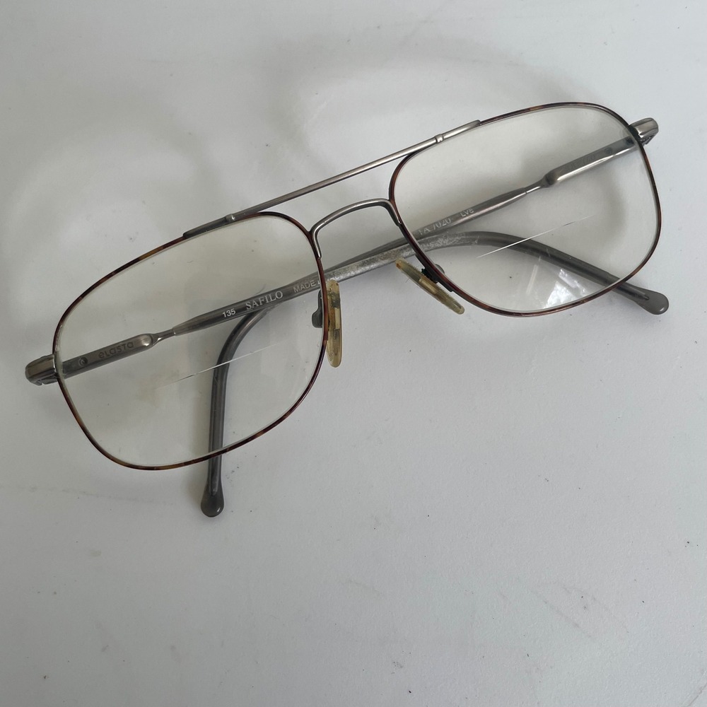 Safilo Elasta Eyeglass Metal Frames only Made In Italy‎ Aviators 7020 with case